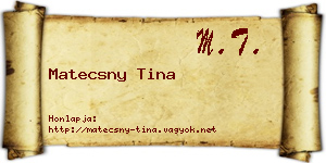 Matecsny Tina névjegykártya